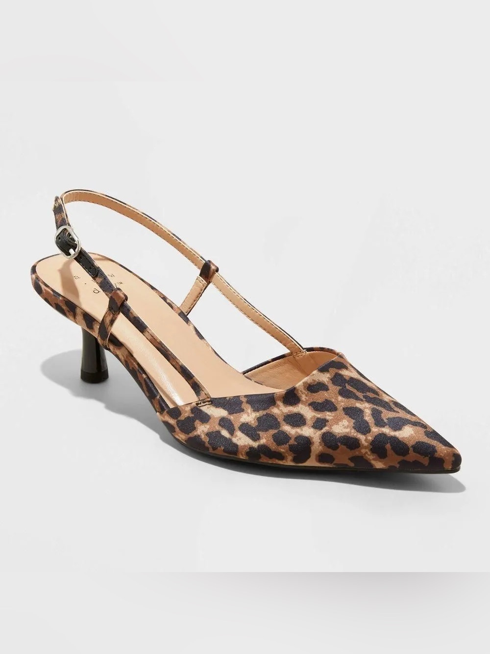 A New Day Women's Annette Satin Slingback Heels with Memory Foam Insole